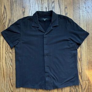 rag & bone Men's Black Casual Button Down Shirt